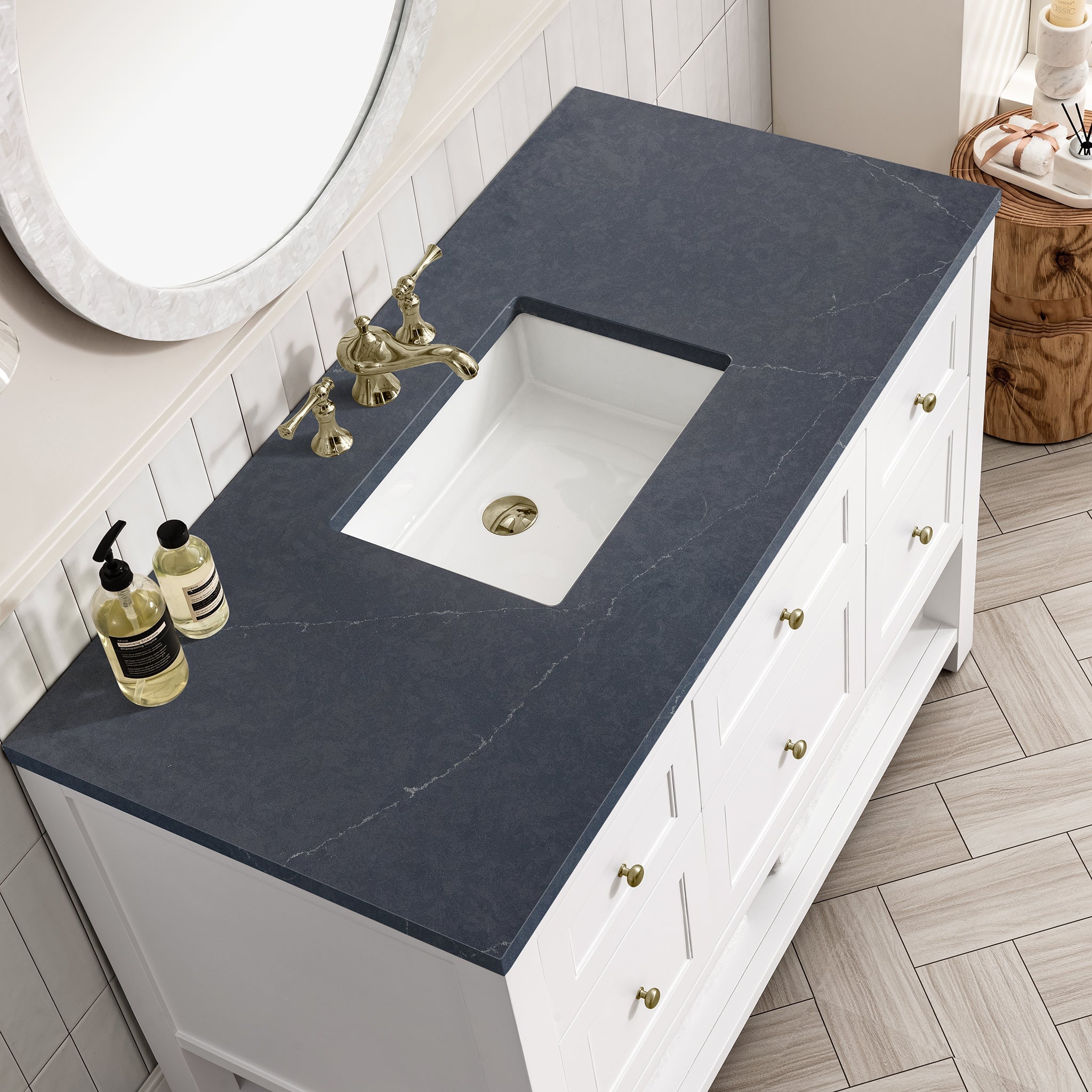 James Martin Vanities - Breckenridge 48" Single Vanity in Bright White - 330 - V48 - BW - 3CSP - Home Luxury USA