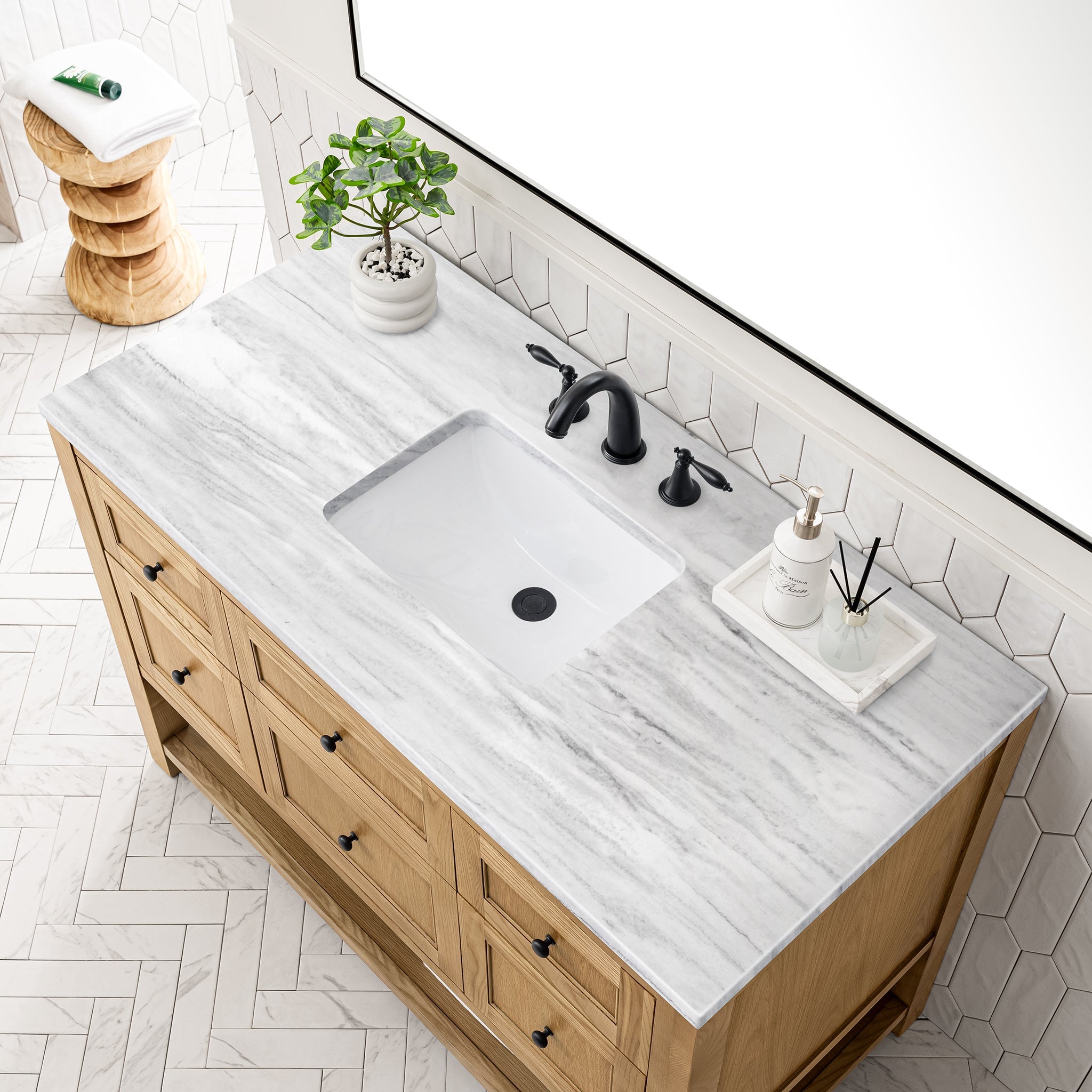 James Martin Vanities - Breckenridge 48" Single Vanity in Light Natural Oak - 330 - V48 - LNO - 3AF - Home Luxury USA