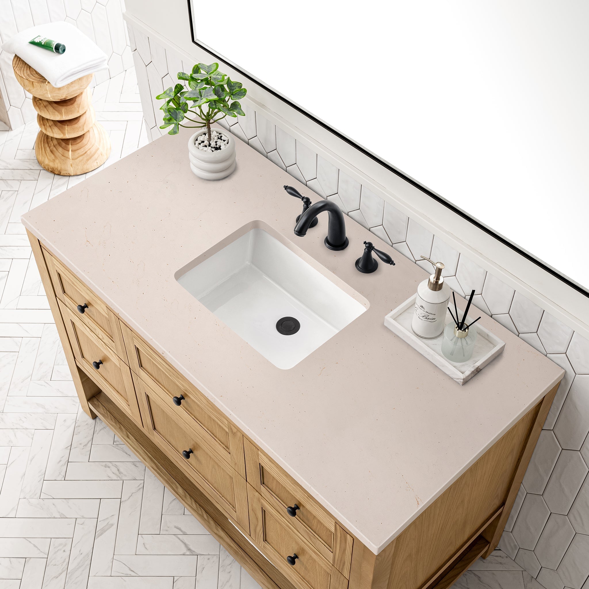 James Martin Vanities - Breckenridge 48" Single Vanity in Light Natural Oak - 330 - V48 - LNO - 3EMR - Home Luxury USA