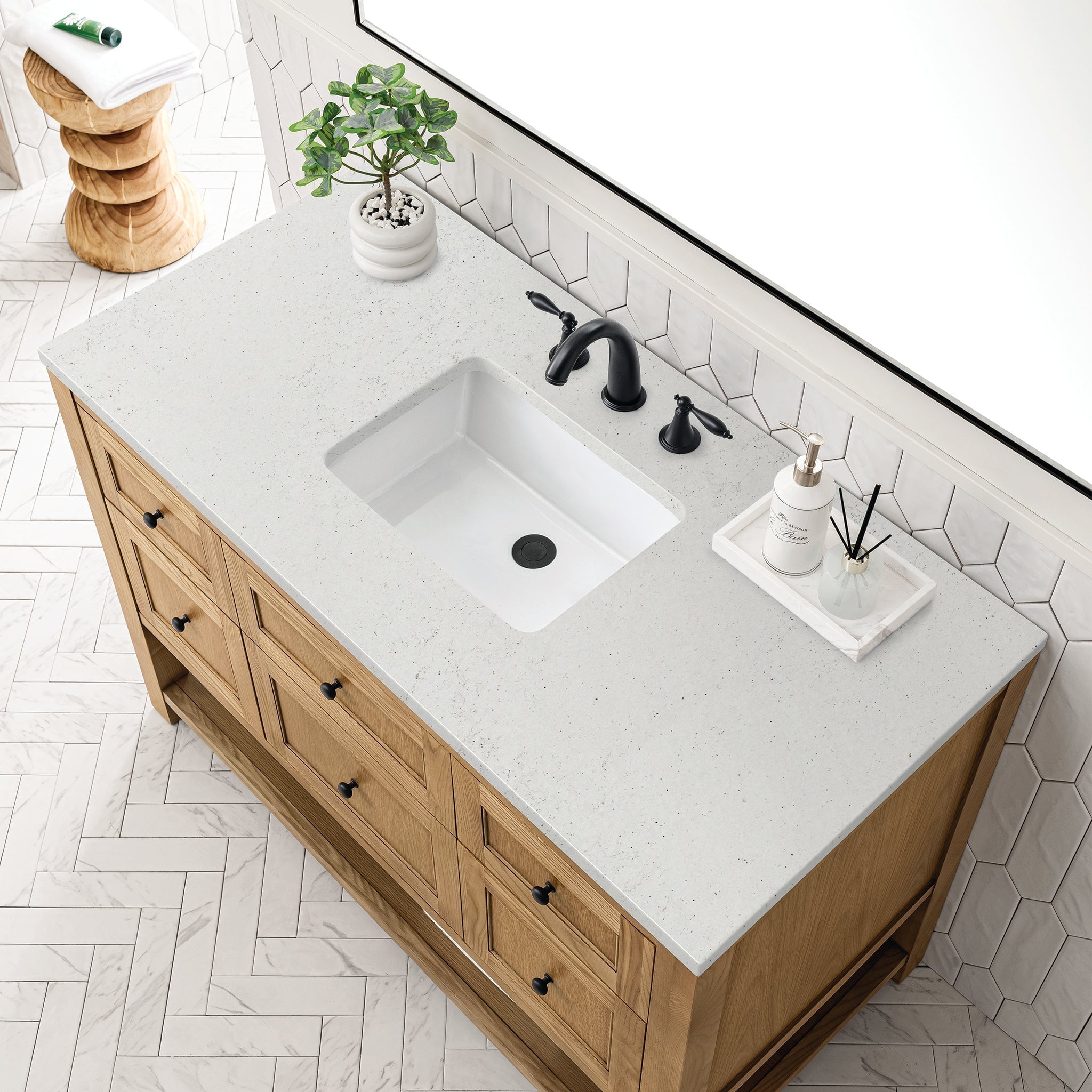 James Martin Vanities - Breckenridge 48" Single Vanity in Light Natural Oak - 330 - V48 - LNO - 3LDL - Home Luxury USA