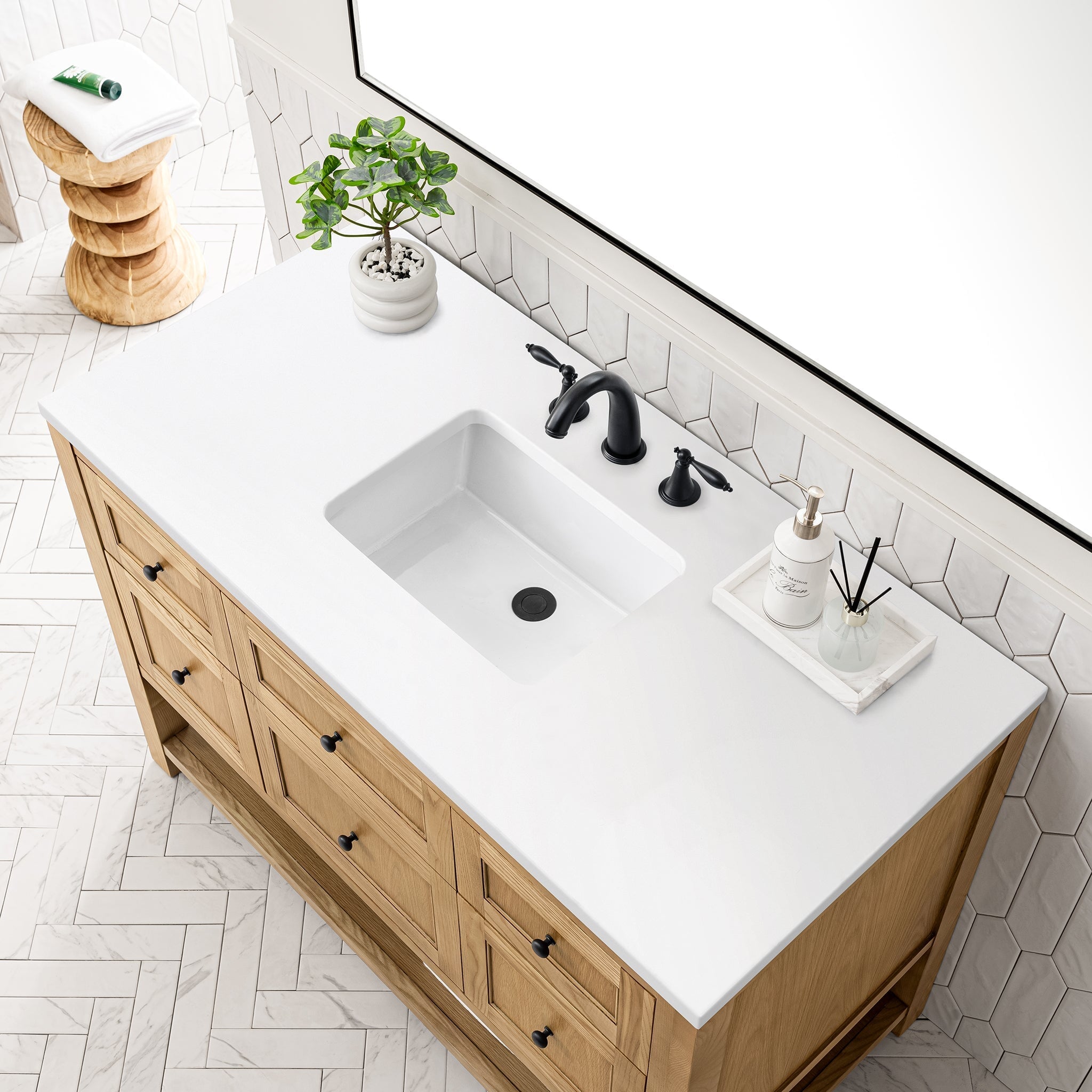 James Martin Vanities - Breckenridge 48" Single Vanity in Light Natural Oak - 330 - V48 - LNO - 3WZ - Home Luxury USA