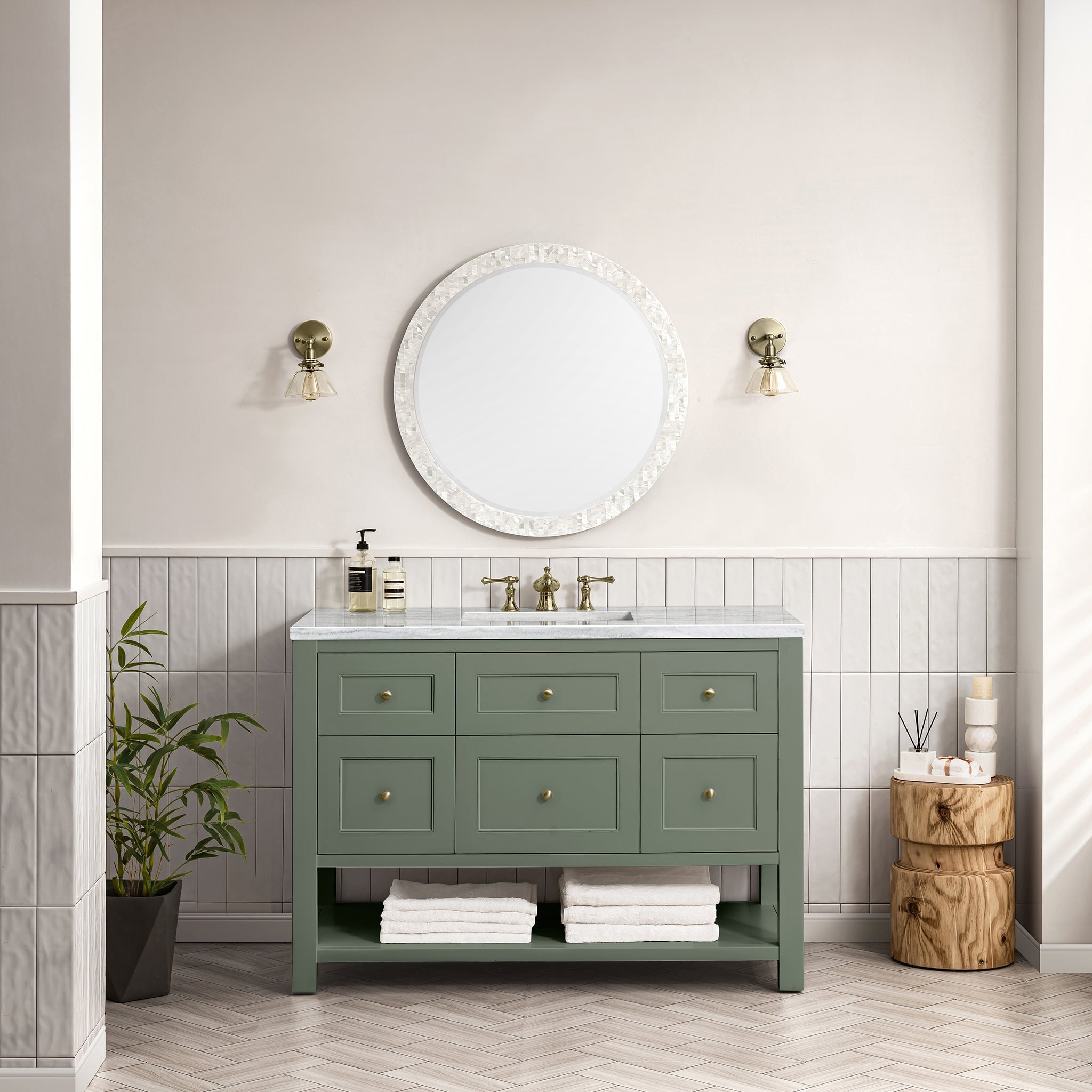 James Martin Vanities - Breckenridge 48" Single Vanity in Smokey Celadon - 330 - V48 - SC - Home Luxury USA