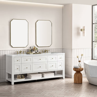 James Martin Vanities - Breckenridge 72" Double Vanity in Bright White - 330 - V72 - BW - Home Luxury USA