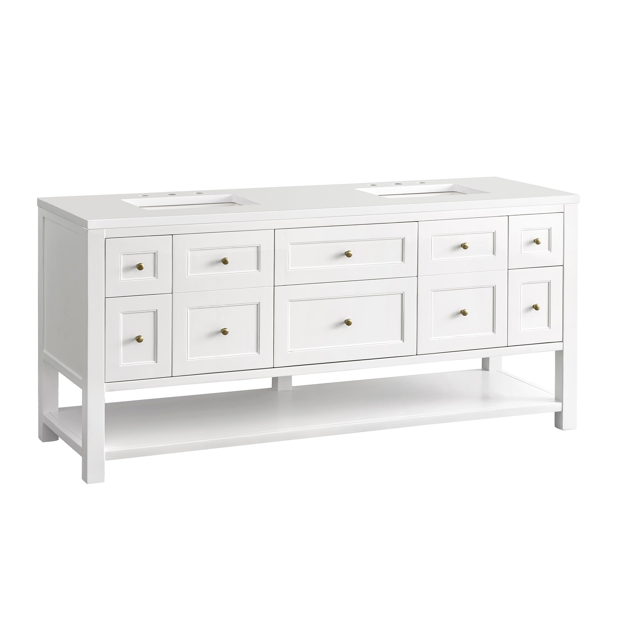 James Martin Vanities - Breckenridge 72" Double Vanity in Bright White - 330 - V72 - BW - Home Luxury USA