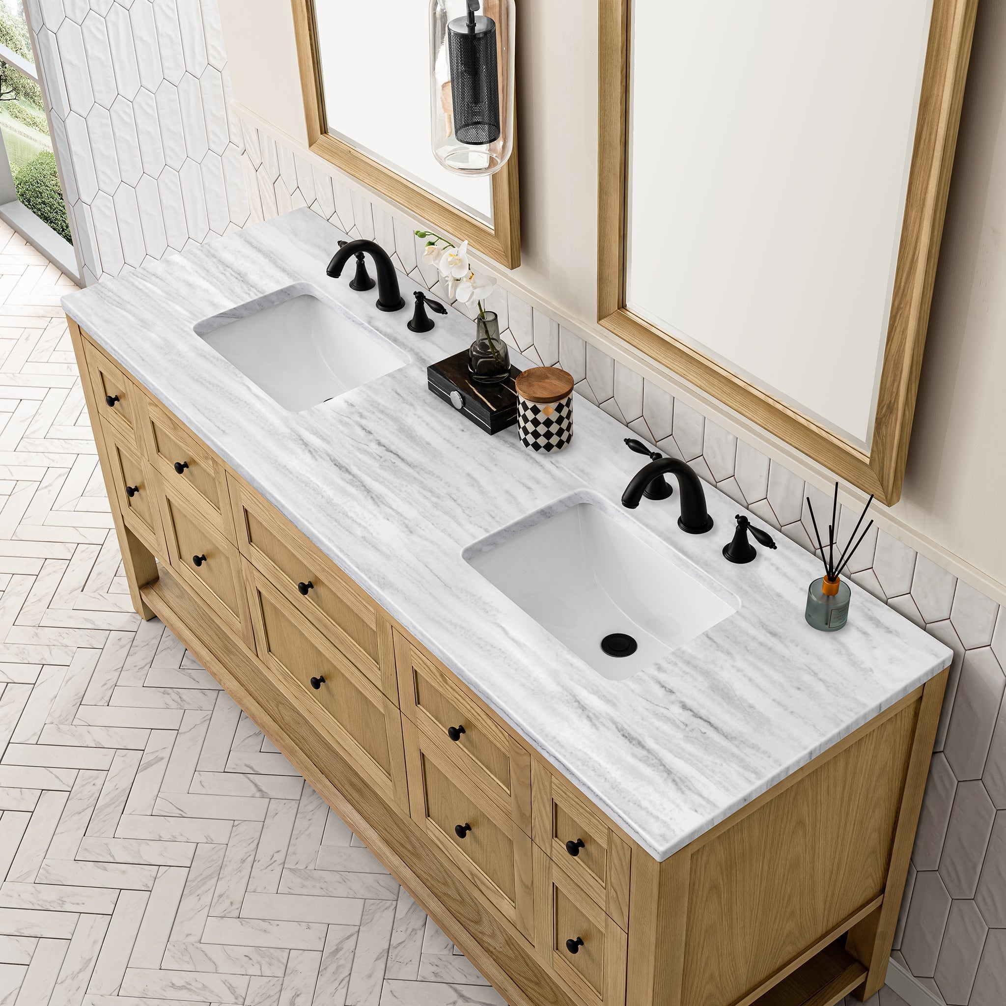 James Martin Vanities - Breckenridge 72" Double Vanity in Light Natural Oak - 330 - V72 - LNO - 3AF - Home Luxury USA