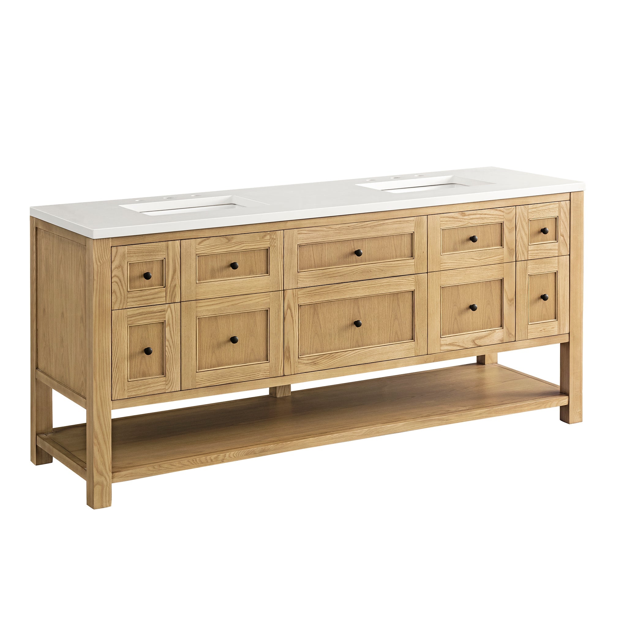 James Martin Vanities - Breckenridge 72" Double Vanity in Light Natural Oak - 330 - V72 - LNO - Home Luxury USA