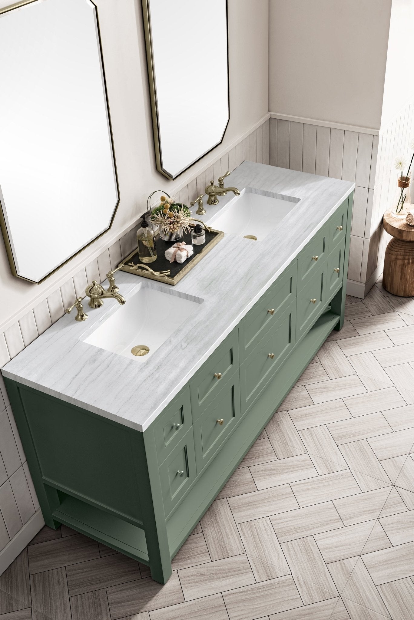 James Martin Vanities - Breckenridge 72" Double Vanity in Smokey Celadon - 330 - V72 - SC - 3AF - Home Luxury USA