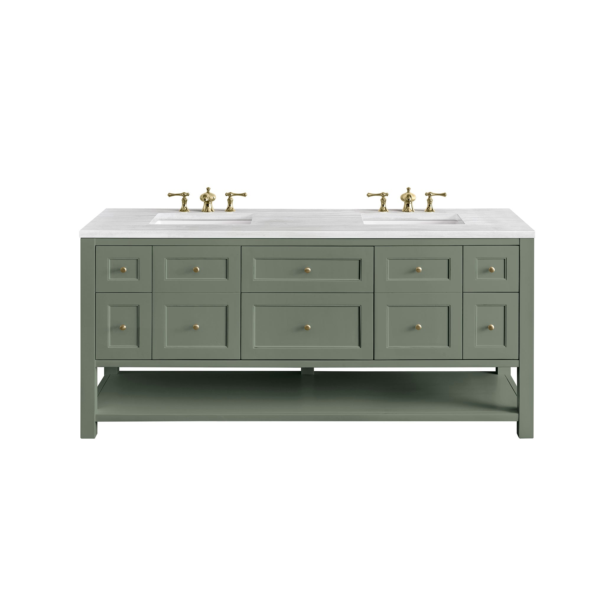 James Martin Vanities - Breckenridge 72" Double Vanity in Smokey Celadon - Home Luxury USA