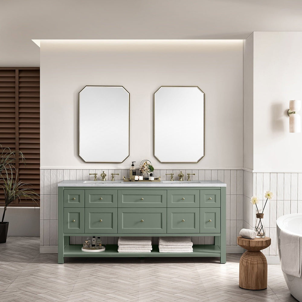 James Martin Vanities - Breckenridge 72" Double Vanity in Smokey Celadon - Home Luxury USA