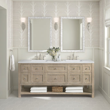 James Martin Vanities - Breckenridge 72" Double Vanity in Whitewashed Oak - 330 - V72 - WWO - Home Luxury USA