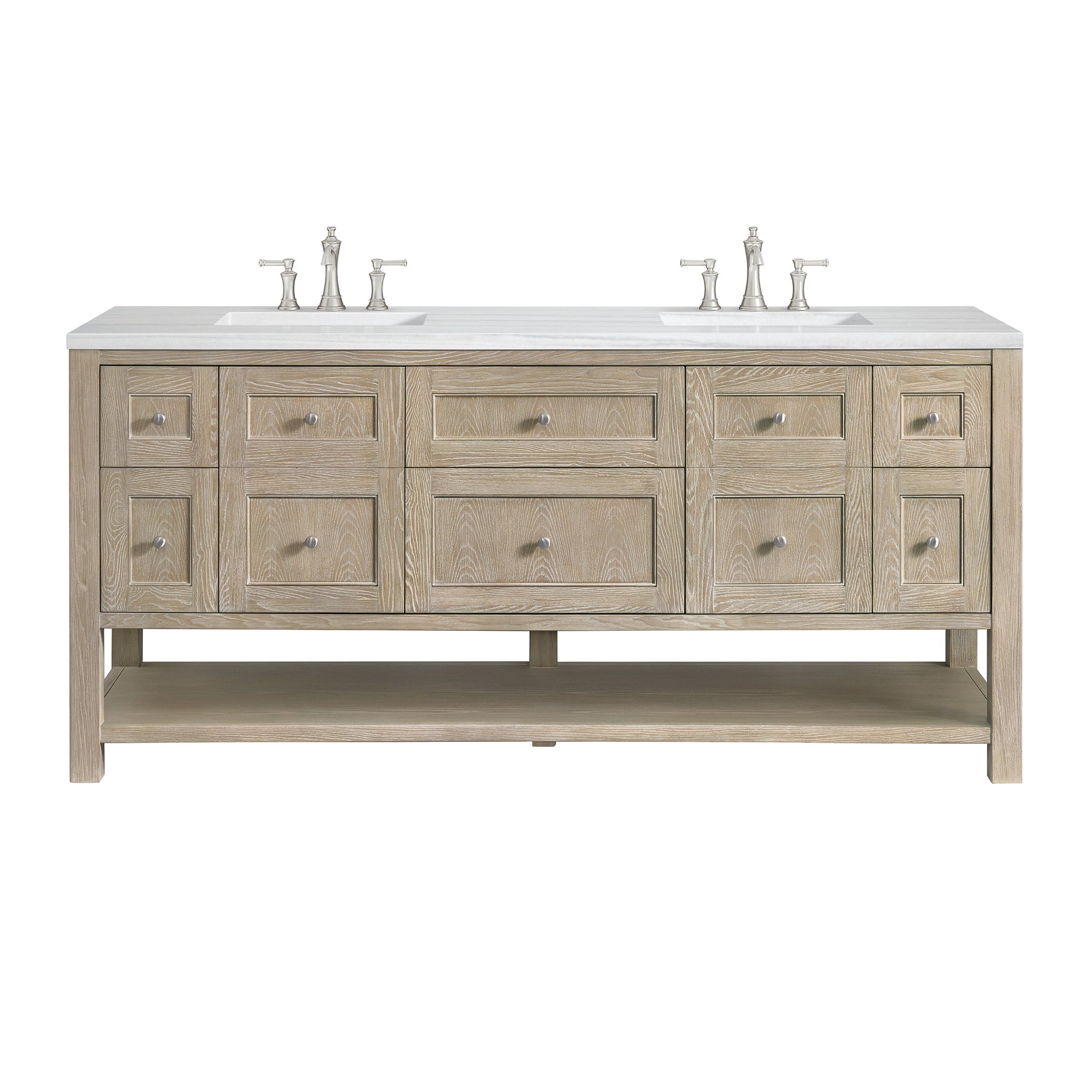 James Martin Vanities - Breckenridge 72" Double Vanity in Whitewashed Oak - 330 - V72 - WWO - Home Luxury USA