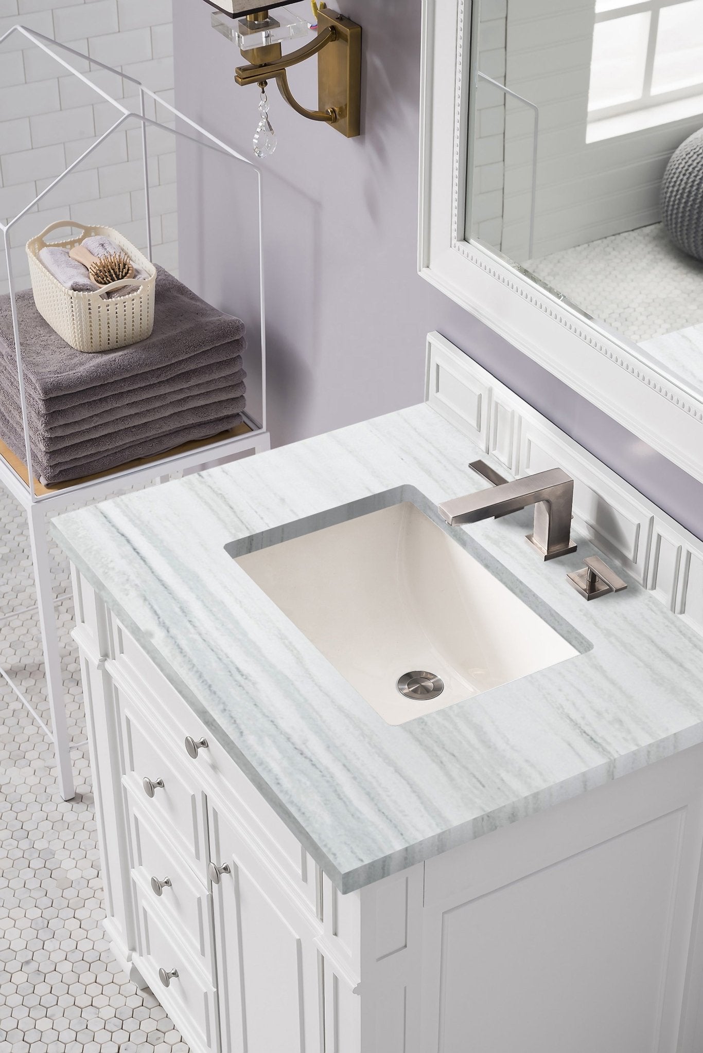 James Martin Vanities - Bristol 30" Single Vanity in Bright White - 157 - V30 - BW - 3AF - Home Luxury USA