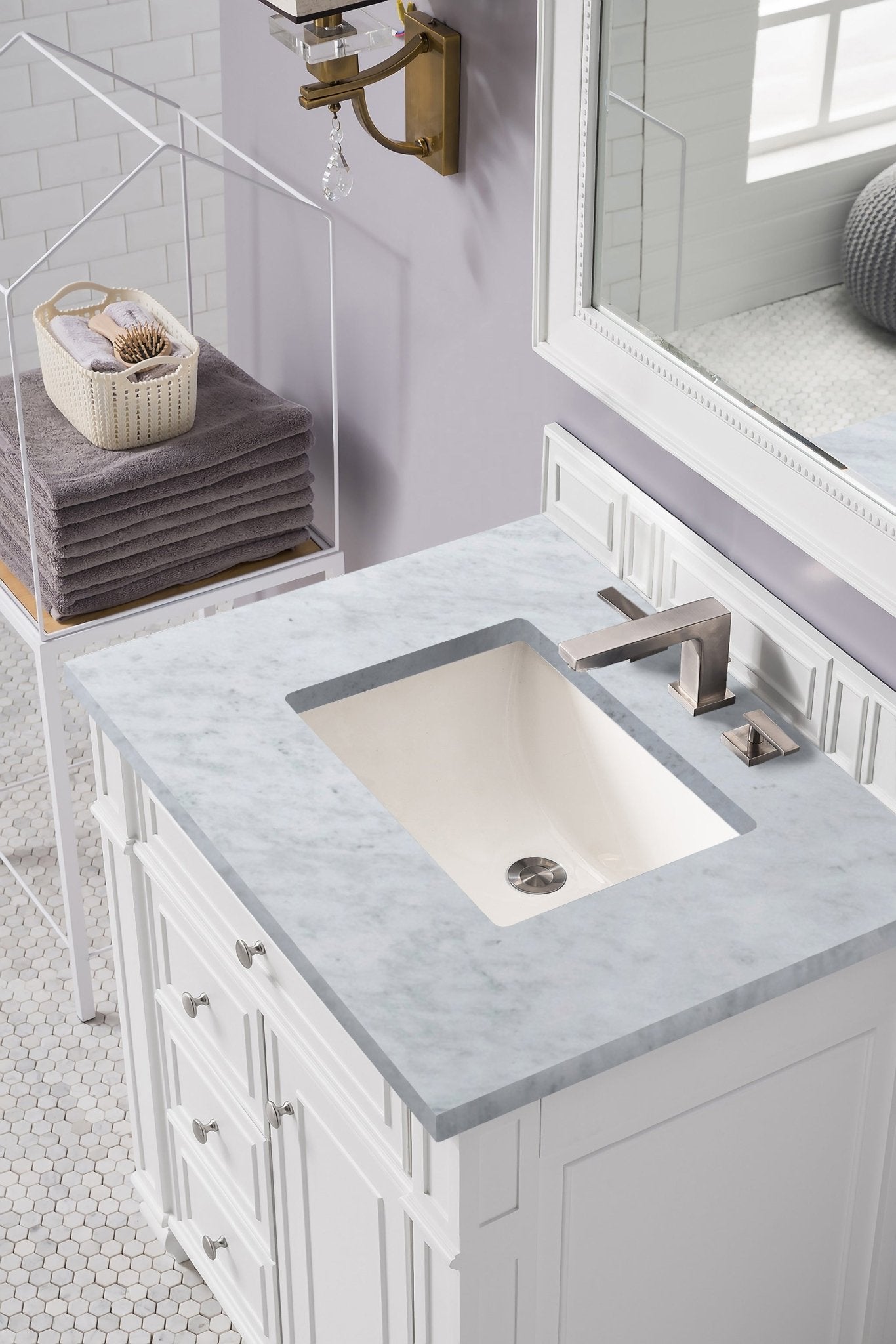 James Martin Vanities - Bristol 30" Single Vanity in Bright White - 157 - V30 - BW - 3CAR - Home Luxury USA