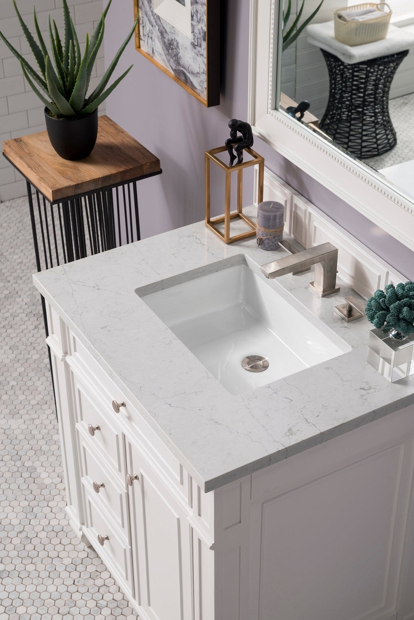 James Martin Vanities - Bristol 30" Single Vanity in Bright White - 157 - V30 - BW - 3EJP - Home Luxury USA