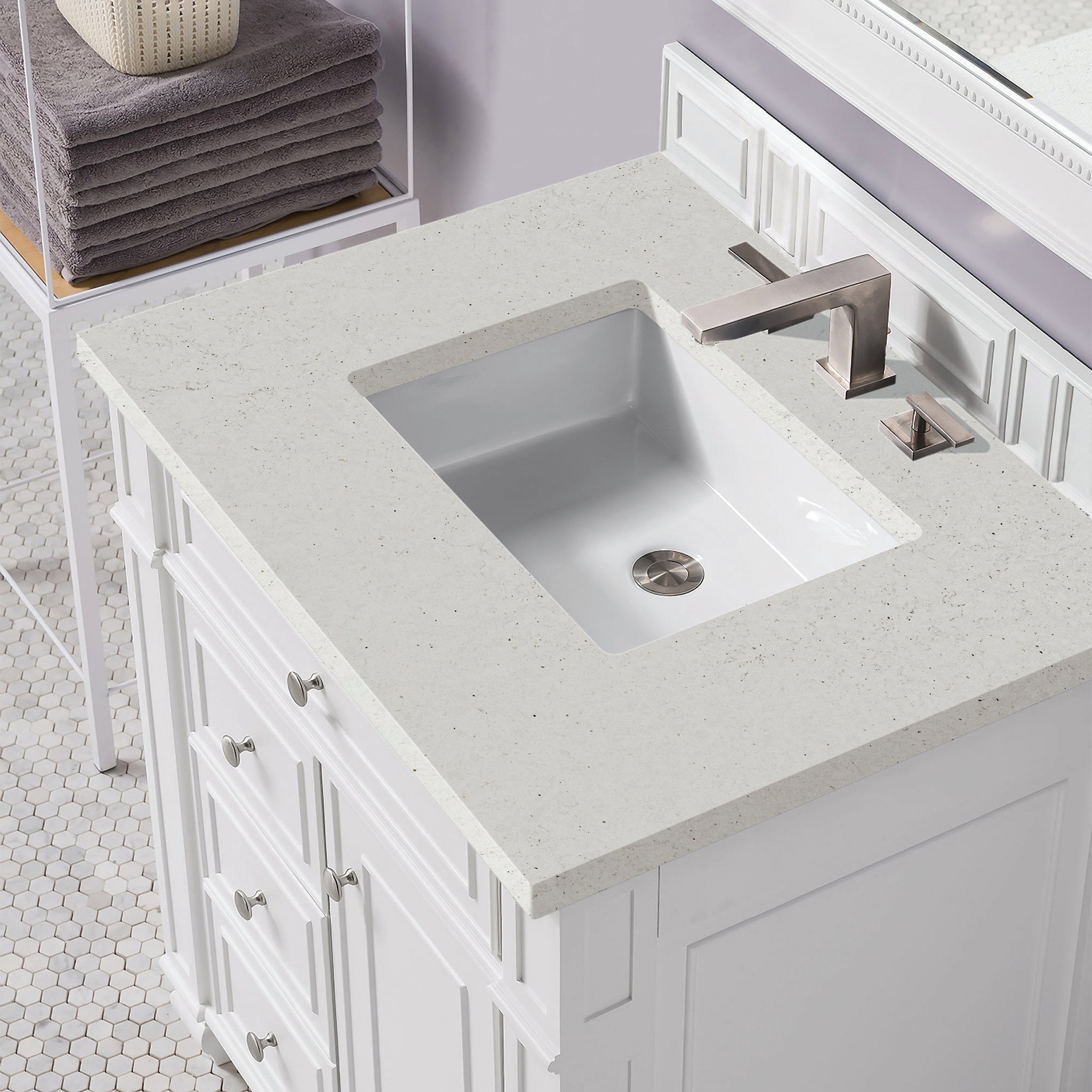 James Martin Vanities - Bristol 30" Single Vanity in Bright White - 157 - V30 - BW - 3LDL - Home Luxury USA