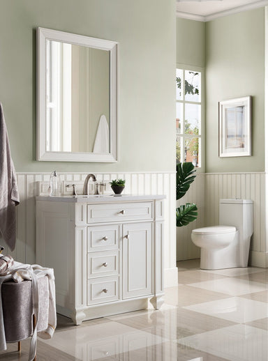 James Martin Vanities - Bristol 30" Single Vanity in Bright White - 157 - V30 - BW - Home Luxury USA