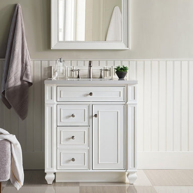 James Martin Vanities - Bristol 30" Single Vanity in Bright White - 157 - V30 - BW - Home Luxury USA