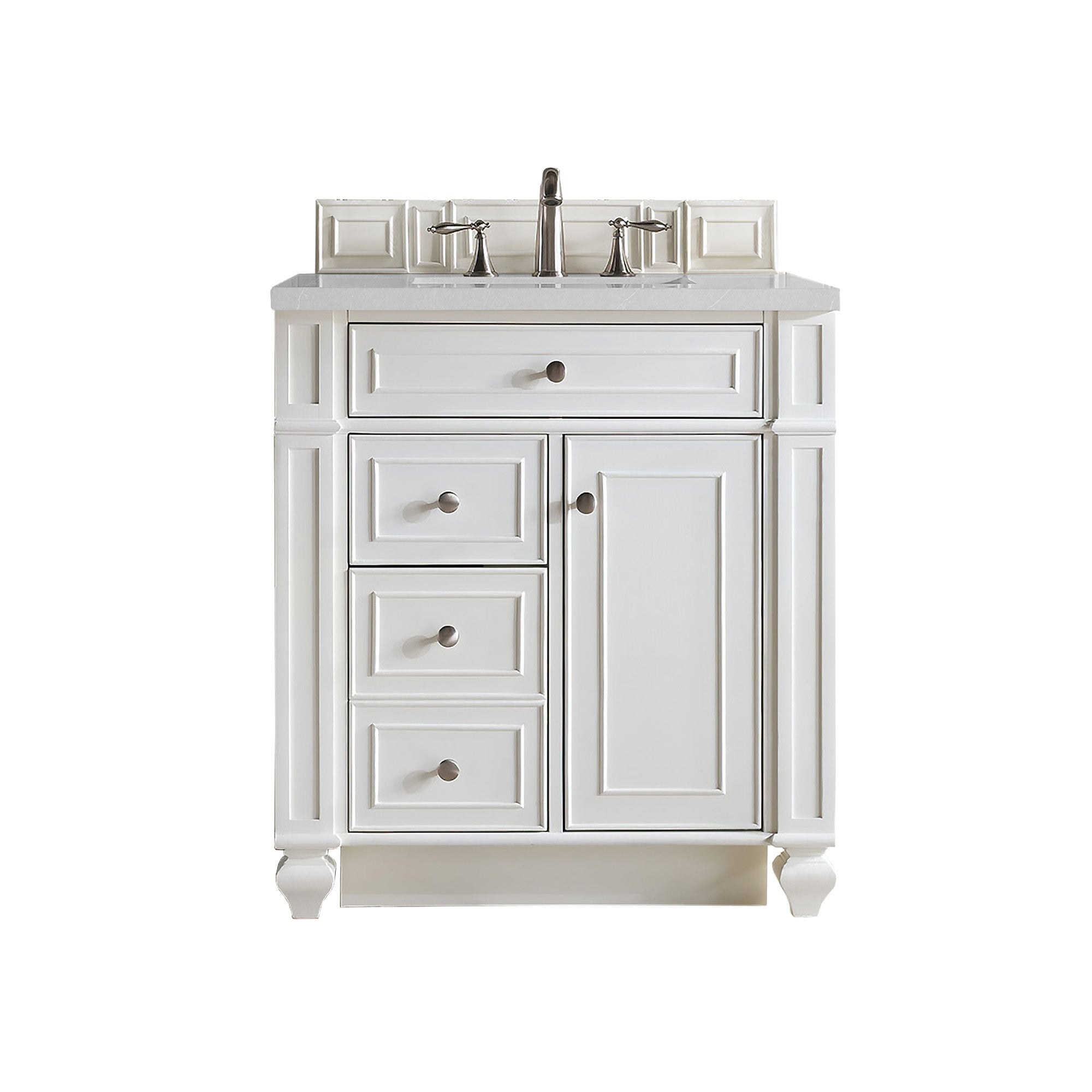 James Martin Vanities - Bristol 30" Single Vanity in Bright White - 157 - V30 - BW - Home Luxury USA