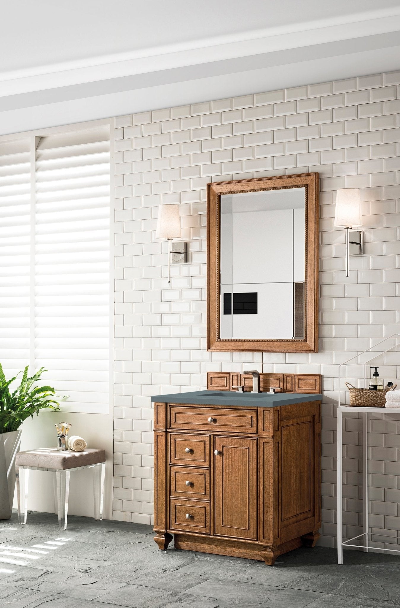 James Martin Vanities - Bristol 30" Single Vanity in Saddle Brown - 157 - V30 - SBR - 3AF - Home Luxury USA