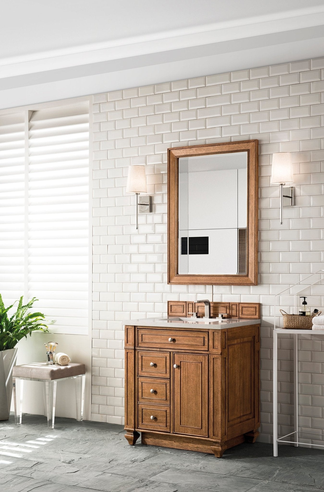 James Martin Vanities - Bristol 30" Single Vanity in Saddle Brown - 157 - V30 - SBR - 3ESR - Home Luxury USA