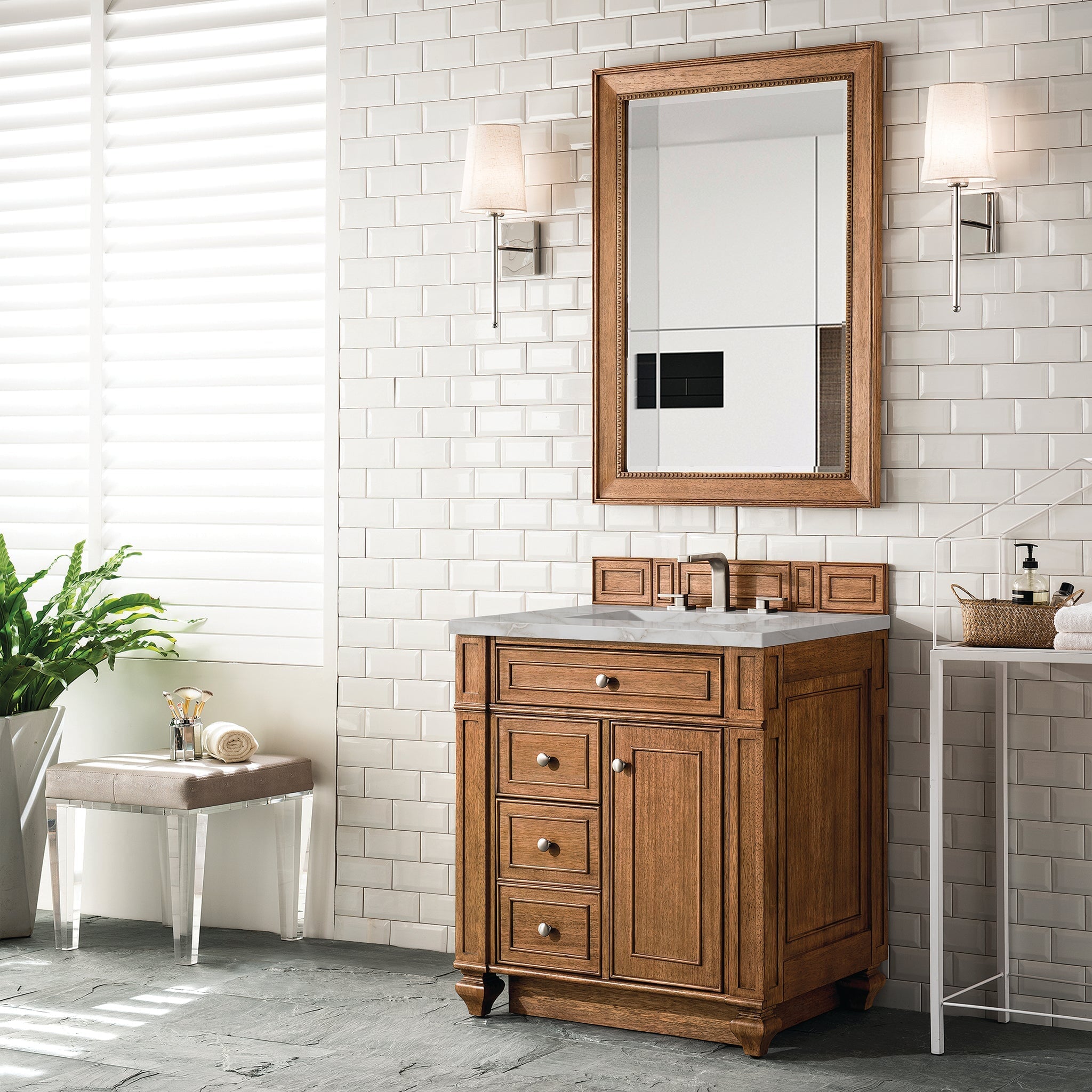 James Martin Vanities - Bristol 30" Single Vanity in Saddle Brown - 157 - V30 - SBR - 3VSL - Home Luxury USA