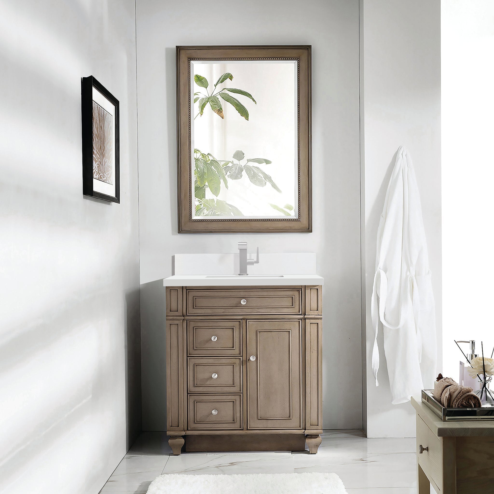 James Martin Vanities - Bristol 30" Single Vanity in Whitewashed Walnut - 157 - V30 - WW - 1WZ - Home Luxury USA