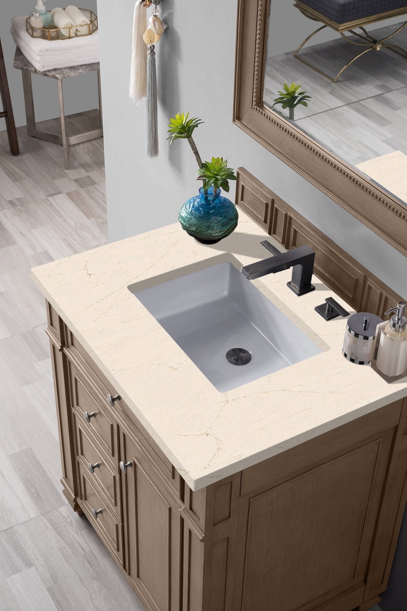 James Martin Vanities - Bristol 30" Single Vanity in Whitewashed Walnut - 157 - V30 - WW - 3EMR - Home Luxury USA