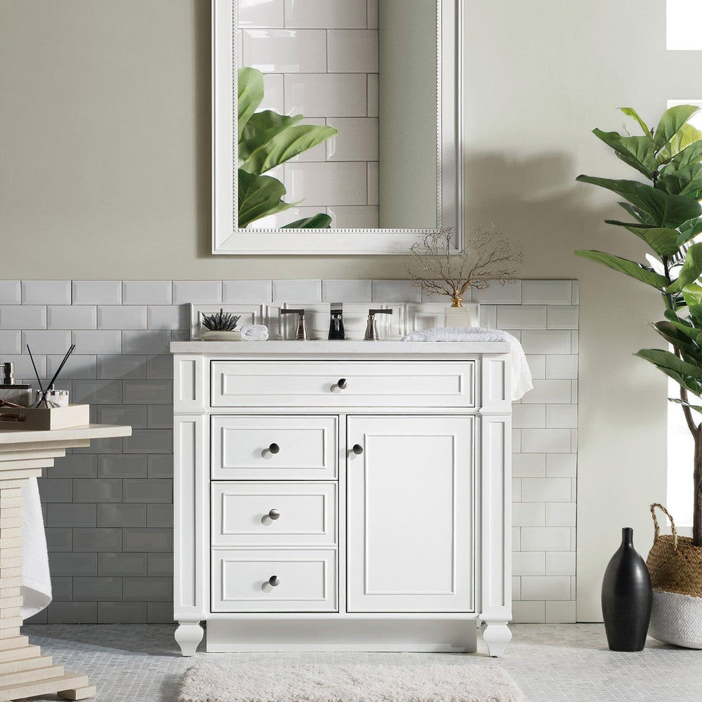 James Martin Vanities - Bristol 36" Single Vanity in Bright White - 157 - V36 - BW - Home Luxury USA