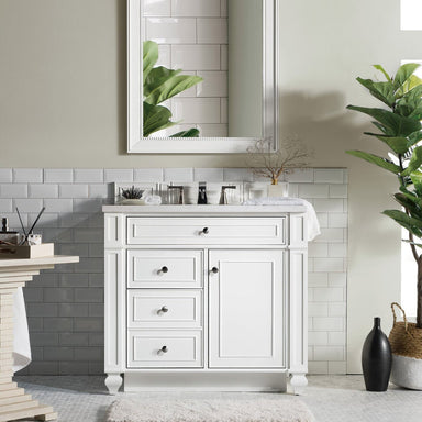 James Martin Vanities - Bristol 36" Single Vanity in Bright White - 157 - V36 - BW - Home Luxury USA