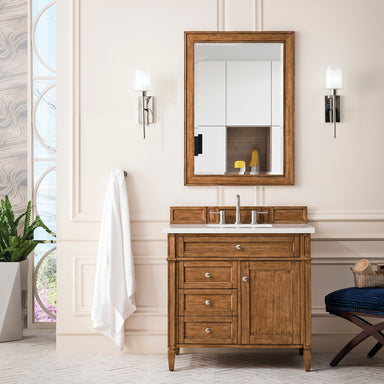 James Martin Vanities - Brittany 36" Single Vanity Cabinet in Saddle Brown - 650 - V36 - SBR - Home Luxury USA