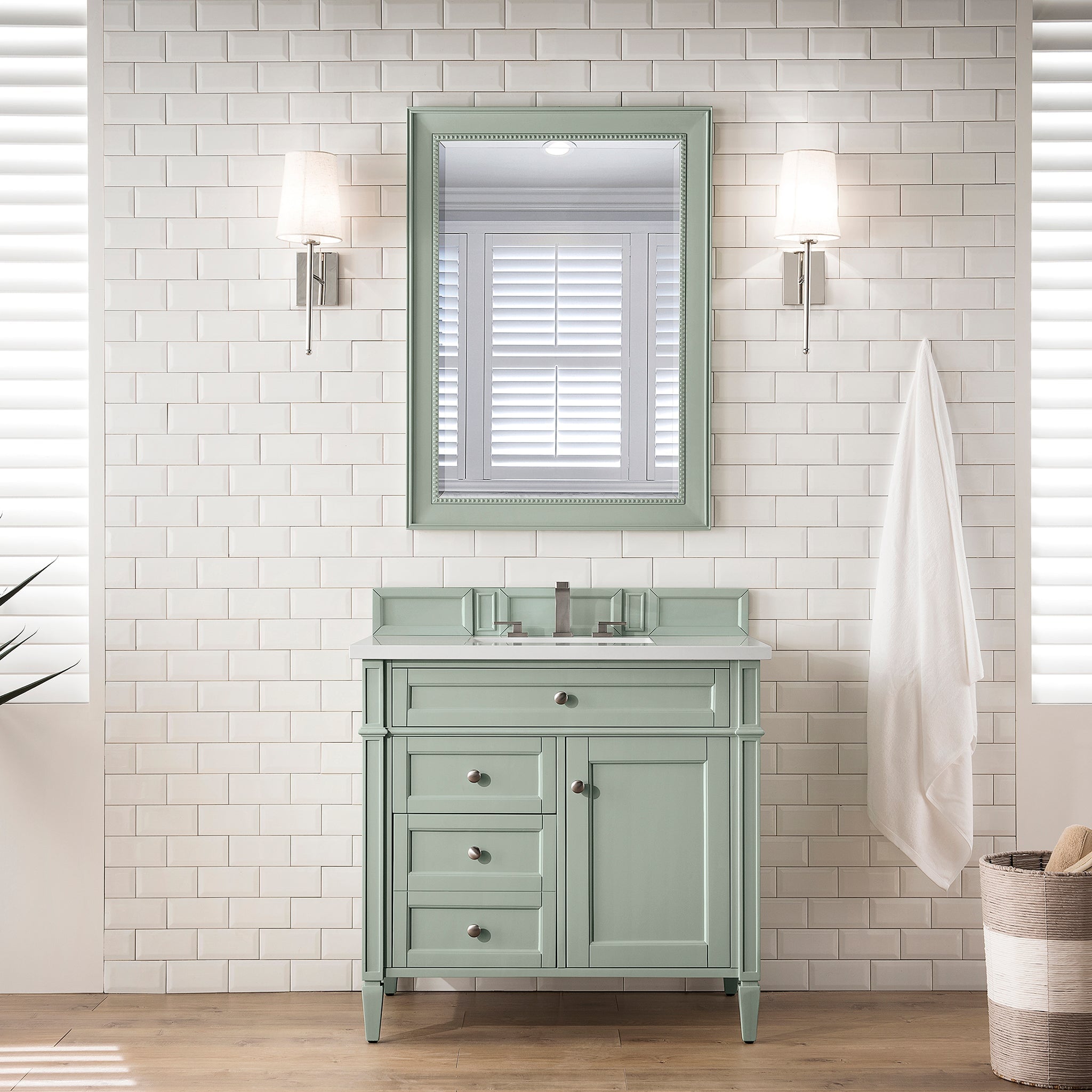 James Martin Vanities - Brittany 36" Single Vanity Cabinet in Sage Green - 650 - V36 - SGR - Home Luxury USA