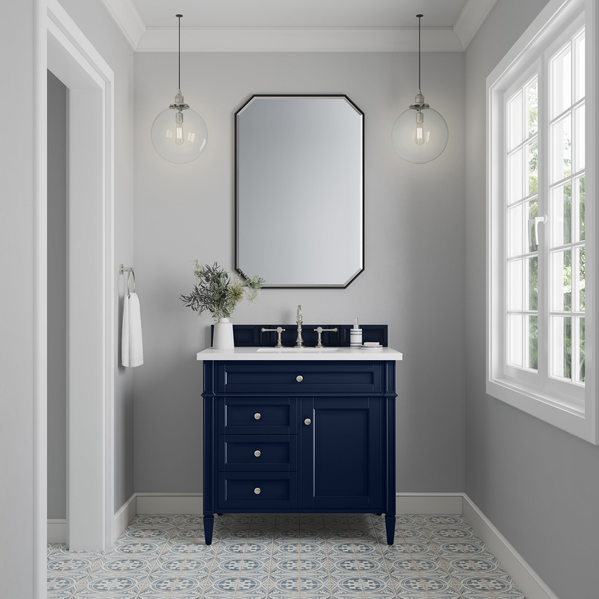 James Martin Vanities - Brittany 36" Single Vanity in Victory Blue - 650 - V36 - VBL - Home Luxury USA