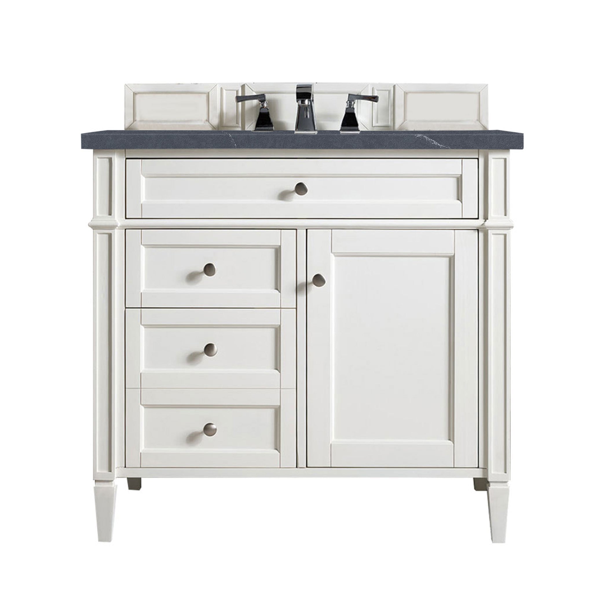 James Martin Vanities - Brittany 36"Single Bathroom Vanity in Bright White - 655 - V36 - BW - 3CSP - Home Luxury USA