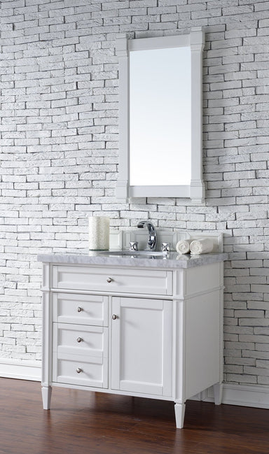 James Martin Vanities - Brittany 36"Single Bathroom Vanity in Bright White - 655 - V36 - BW - Home Luxury USA