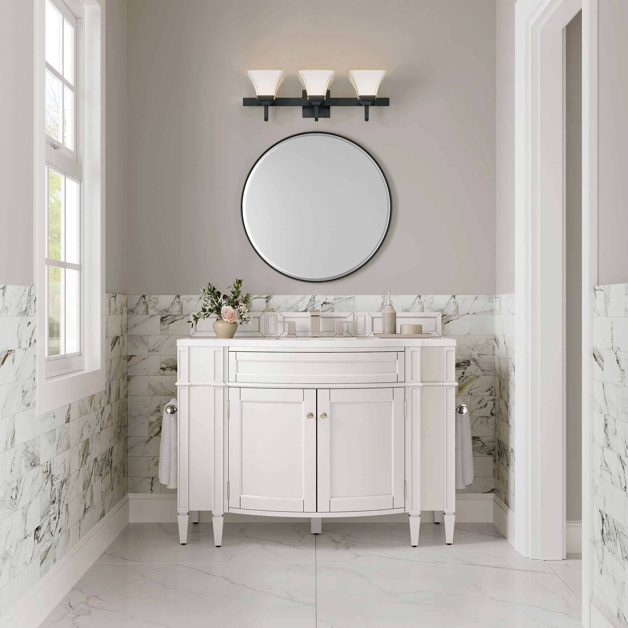 James Martin Vanities - Brittany 46" Single Bathroom Vanity - 655 - V46 - BW - Home Luxury USA