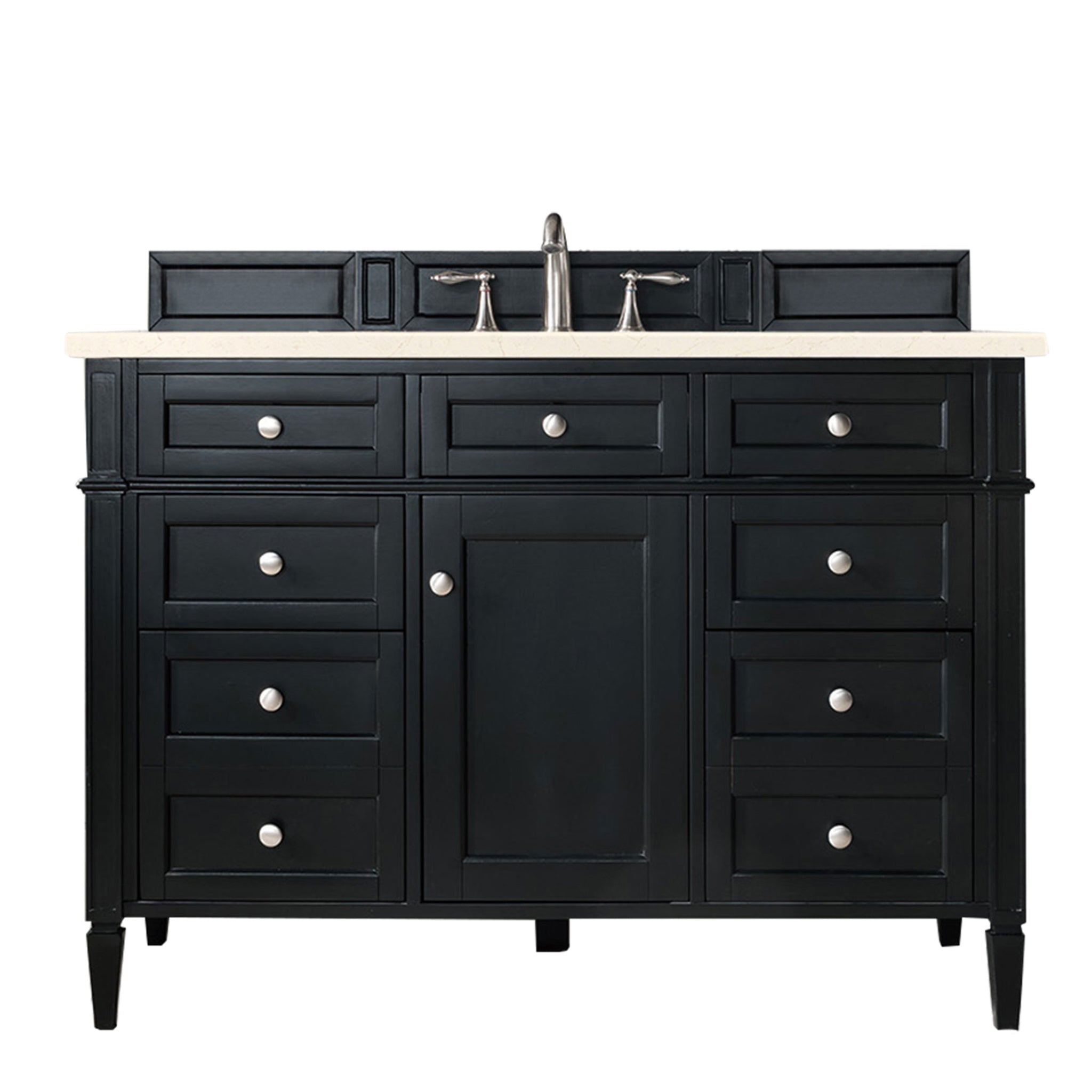 James Martin Vanities - Brittany 48" Single Bathroom Vanity in Black Onyx - 650 - V48 - BKO - 3EMR - Home Luxury USA