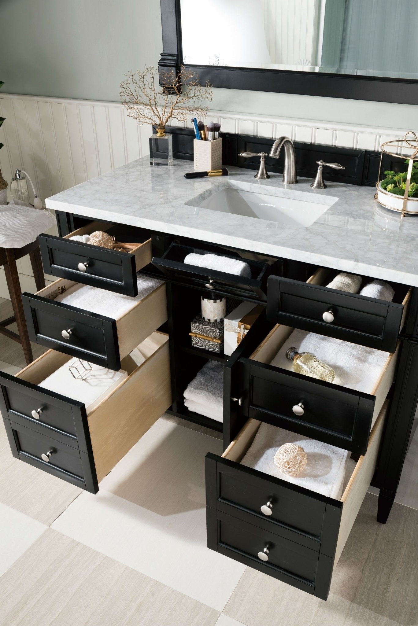 James Martin Vanities - Brittany 48" Single Bathroom Vanity in Black Onyx - 650 - V48 - BKO - Home Luxury USA