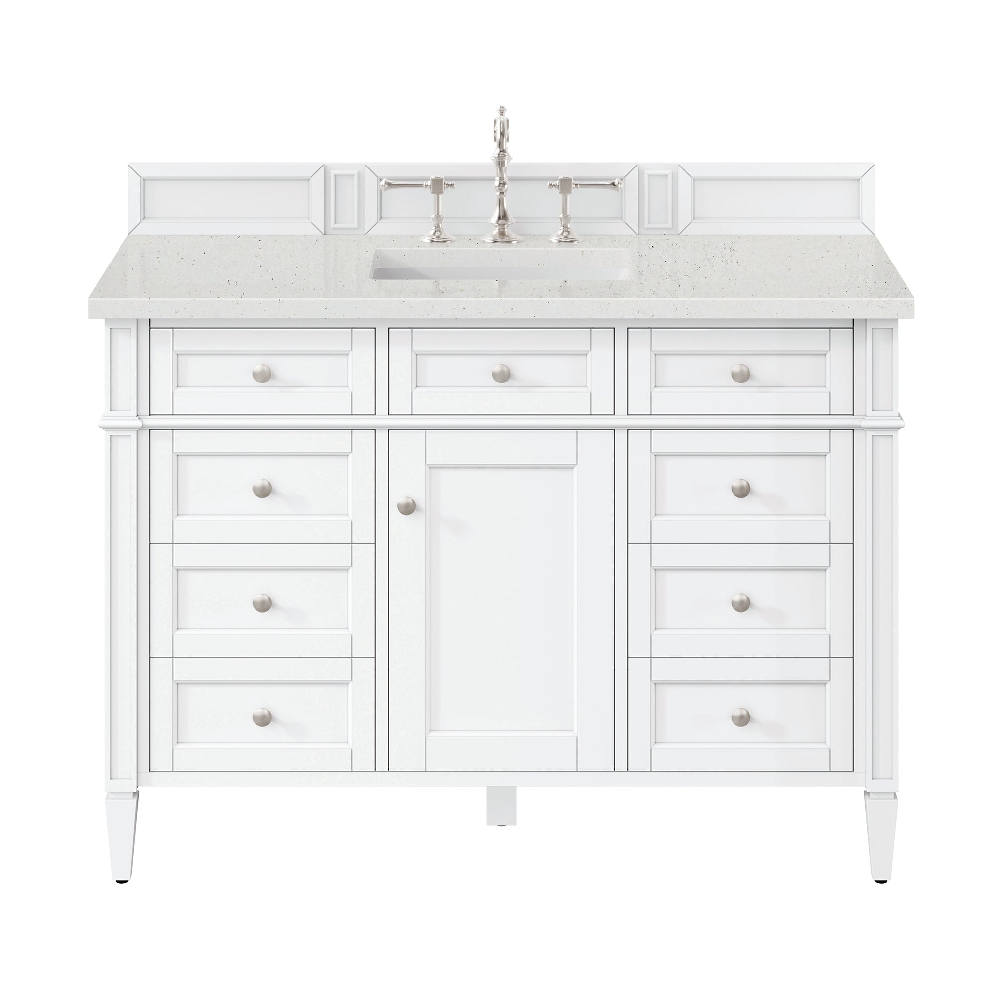 James Martin Vanities - Brittany 48" Single Bathroom Vanity in Bright White - 655 - V48 - BW - 3LDL - Home Luxury USA