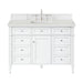 James Martin Vanities - Brittany 48" Single Bathroom Vanity in Bright White - 655 - V48 - BW - 3LDL - Home Luxury USA