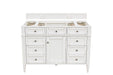 James Martin Vanities - Brittany 48" Single Bathroom Vanity in Bright White - 655 - V48 - BW - Home Luxury USA