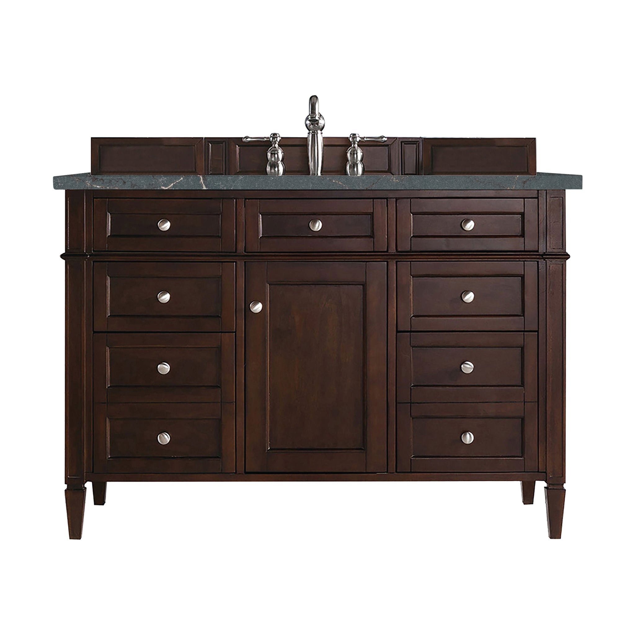 James Martin Vanities - Brittany 48" Single Bathroom Vanity in Burnished Mahogany - 650 - V48 - BNM - 3PBL - Home Luxury USA