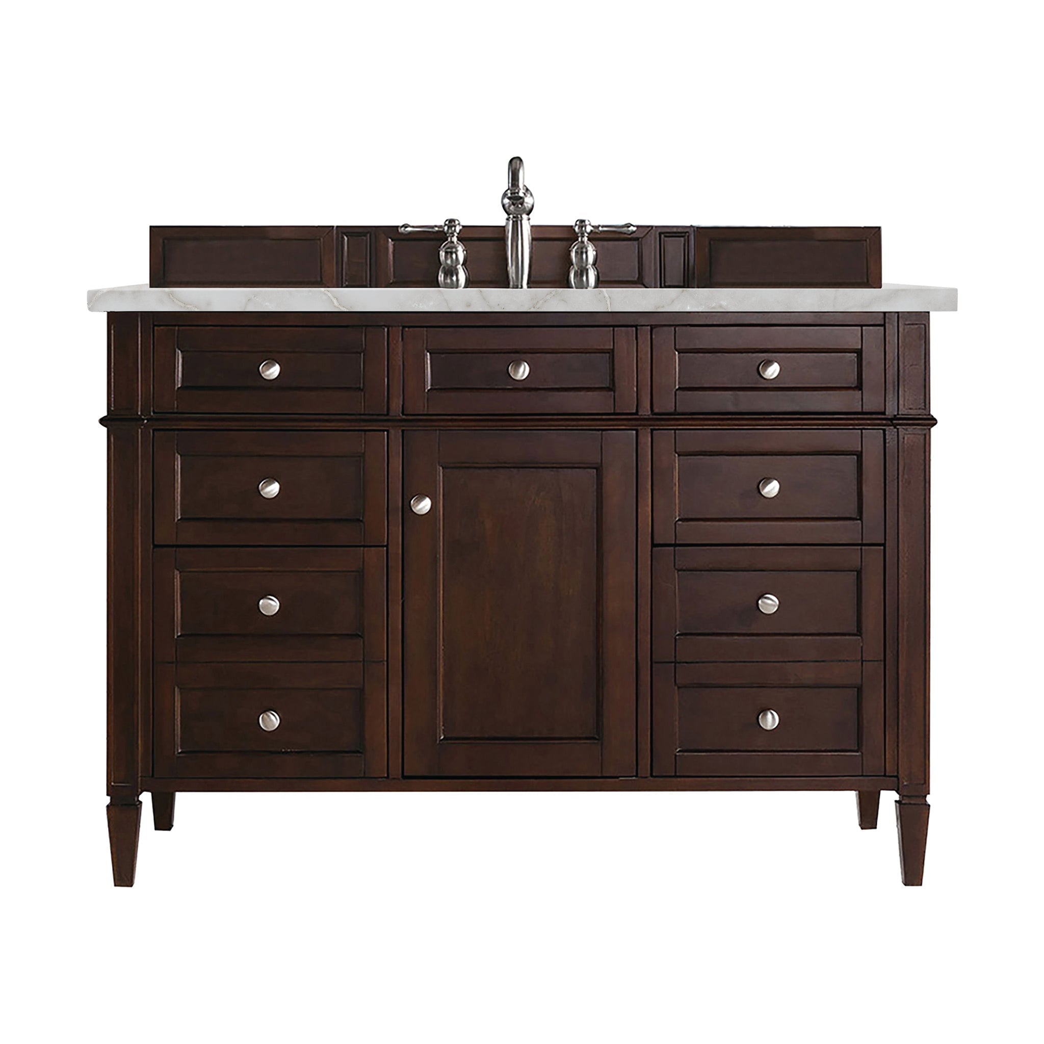 James Martin Vanities - Brittany 48" Single Bathroom Vanity in Burnished Mahogany - 650 - V48 - BNM - 3VSL - Home Luxury USA