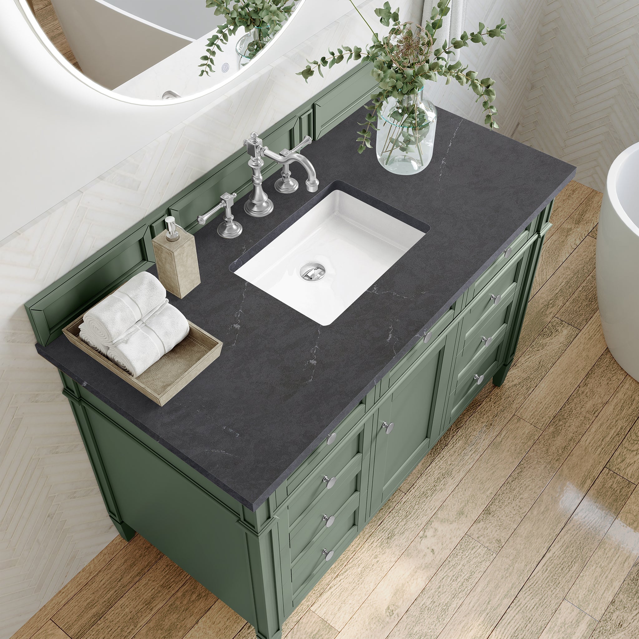 James Martin Vanities - Brittany 48" Single Bathroom Vanity in Smokey Celadon - 650 - V48 - SC - 3CSP - Home Luxury USA