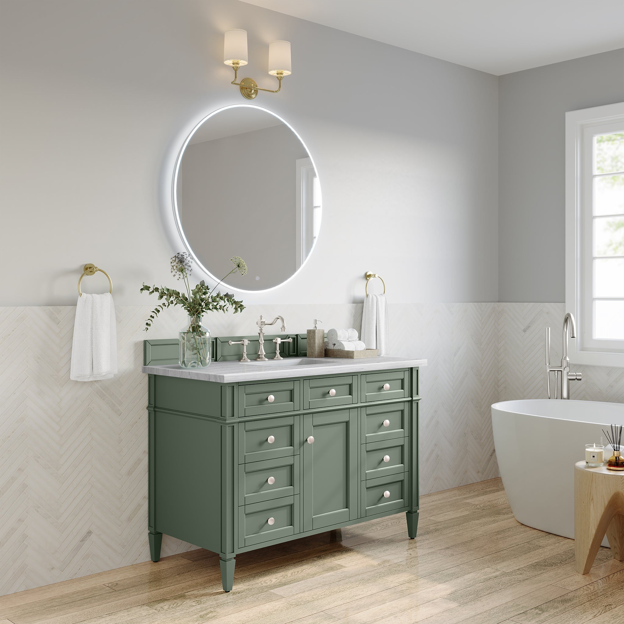 James Martin Vanities - Brittany 48" Single Bathroom Vanity in Smokey Celadon - 650 - V48 - SC - Home Luxury USA