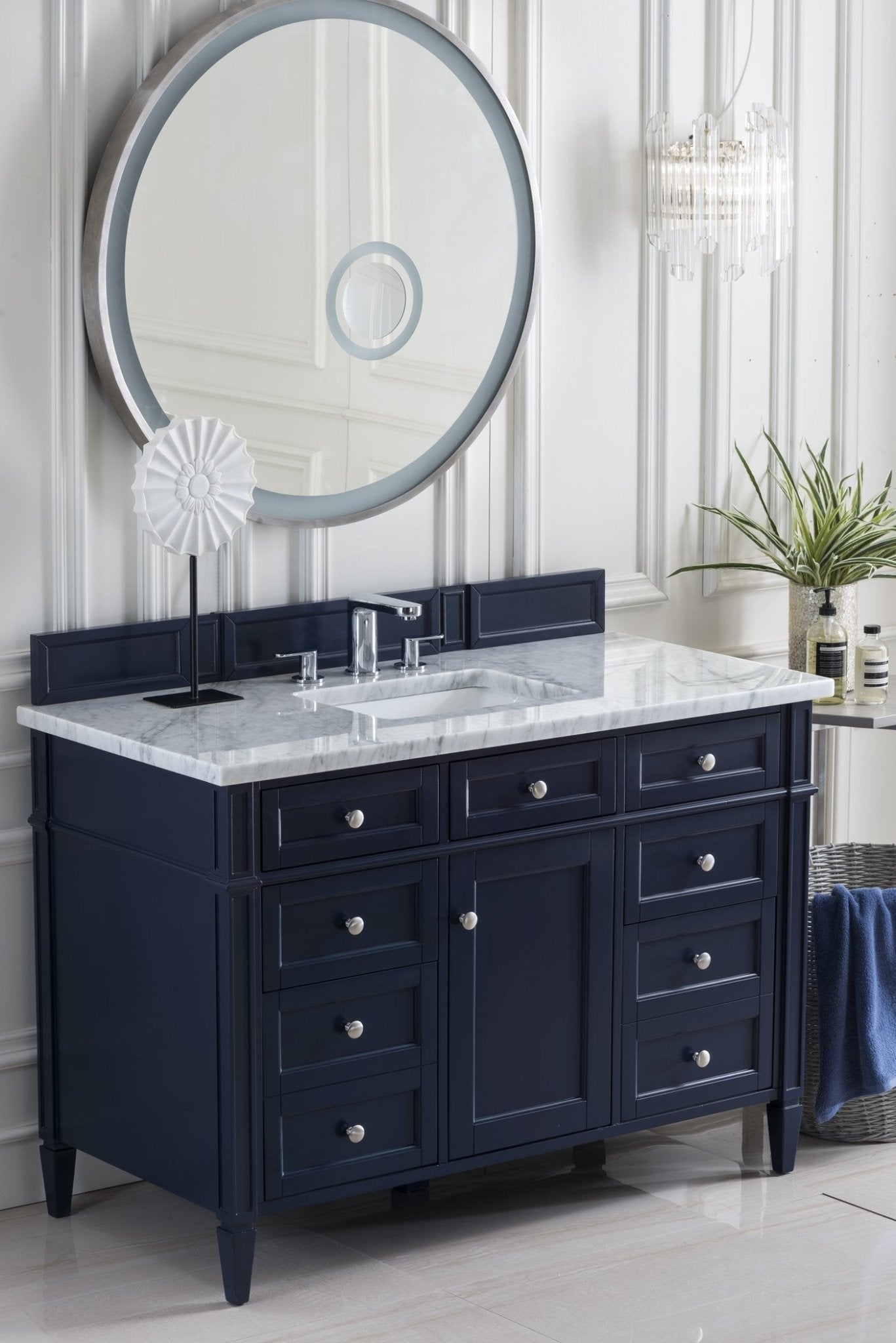 James Martin Vanities - Brittany 48" Single Bathroom Vanity in Victory Blue - 650 - V48 - VBL - Home Luxury USA