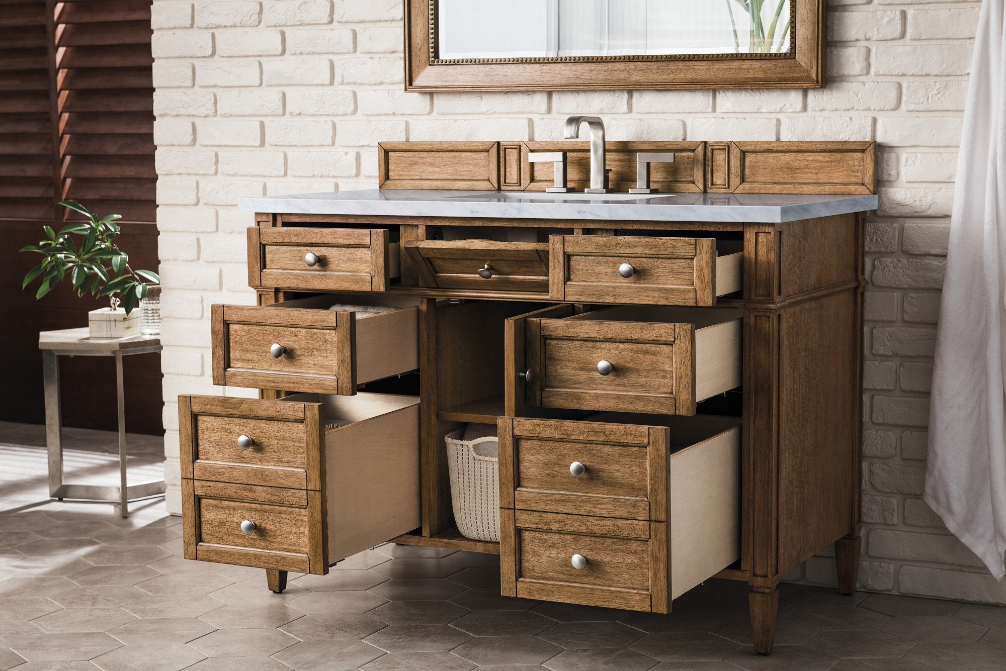 James Martin Vanities - Brittany 48" Single Vanity Cabinet in Saddle Brown - 650 - V48 - SBR - Home Luxury USA