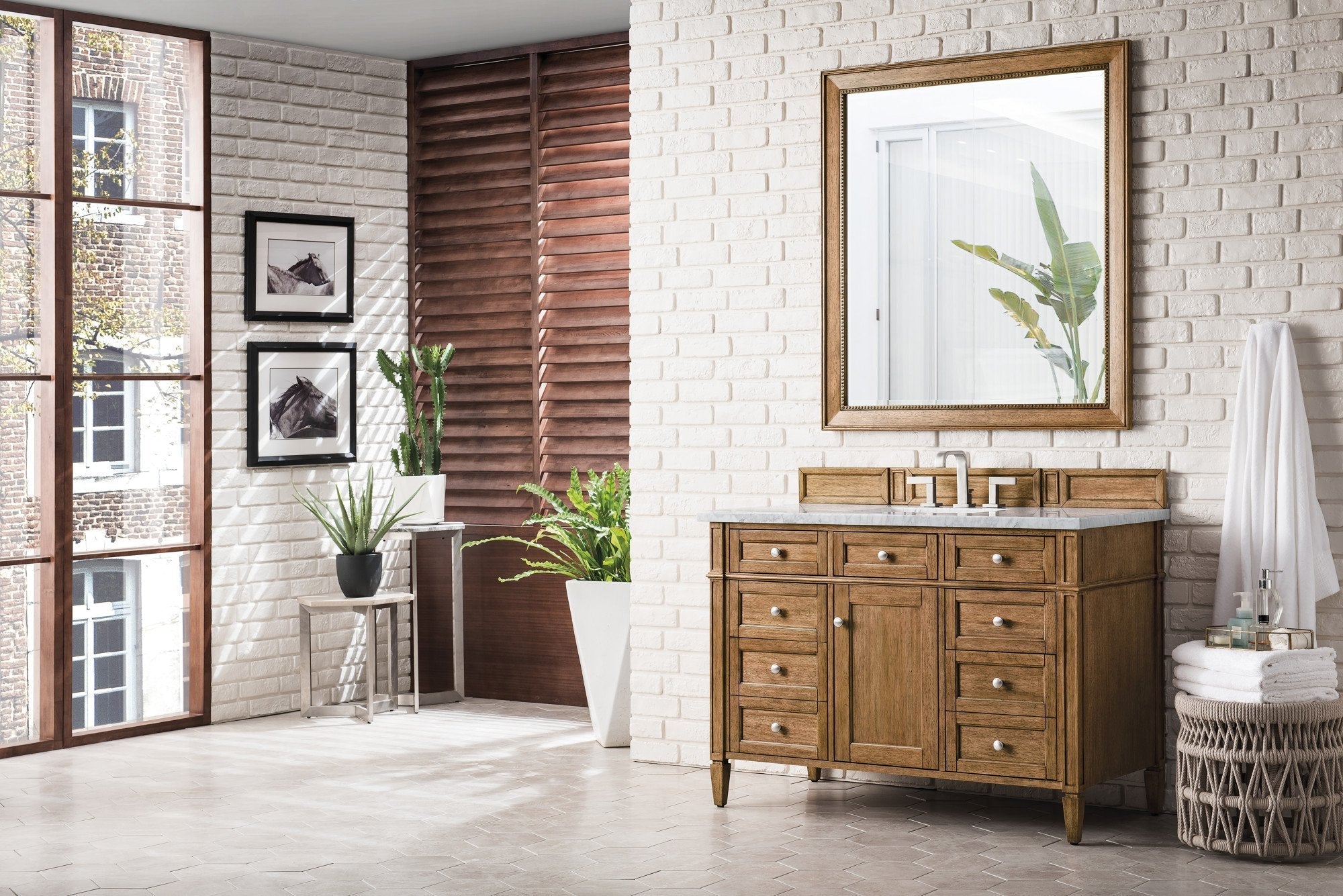 James Martin Vanities - Brittany 48" Single Vanity Cabinet in Saddle Brown - 650 - V48 - SBR - Home Luxury USA