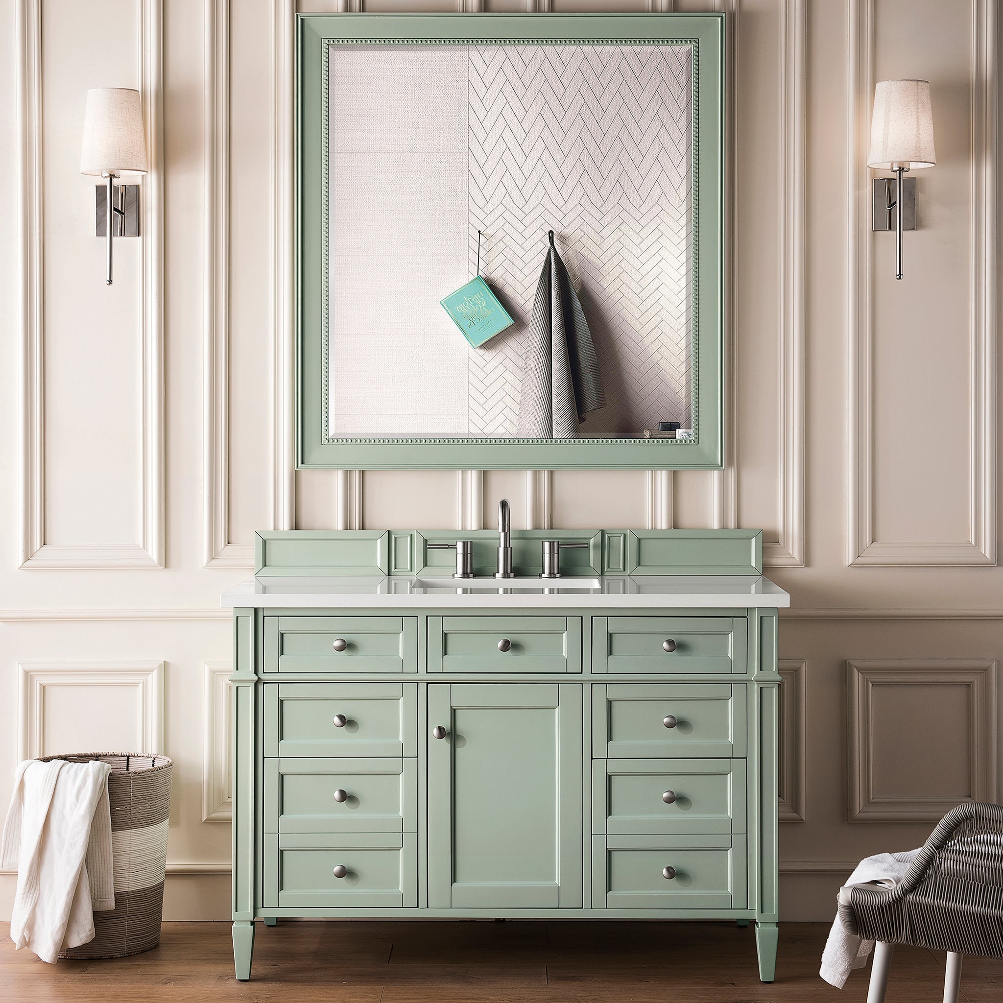 James Martin Vanities - Brittany 48" Single Vanity Cabinet in Sage Green - 650 - V48 - SGR - Home Luxury USA