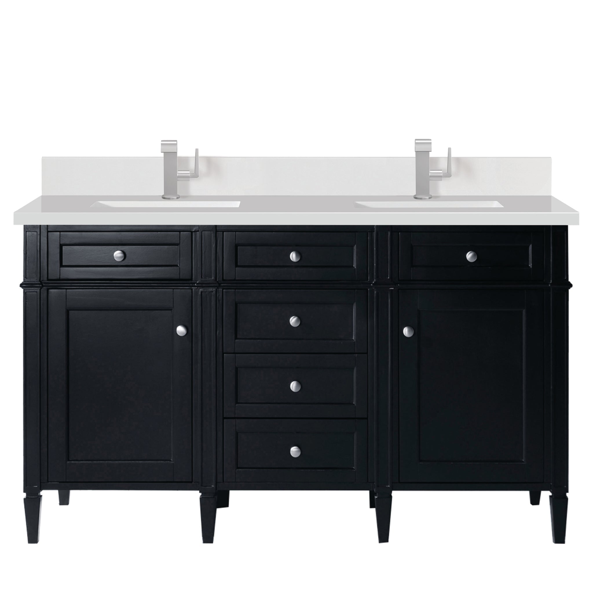 James Martin Vanities - Brittany 60" Double Bathroom Vanity in Black Onyx - 650 - V60D - BKO - 1WZ - Home Luxury USA