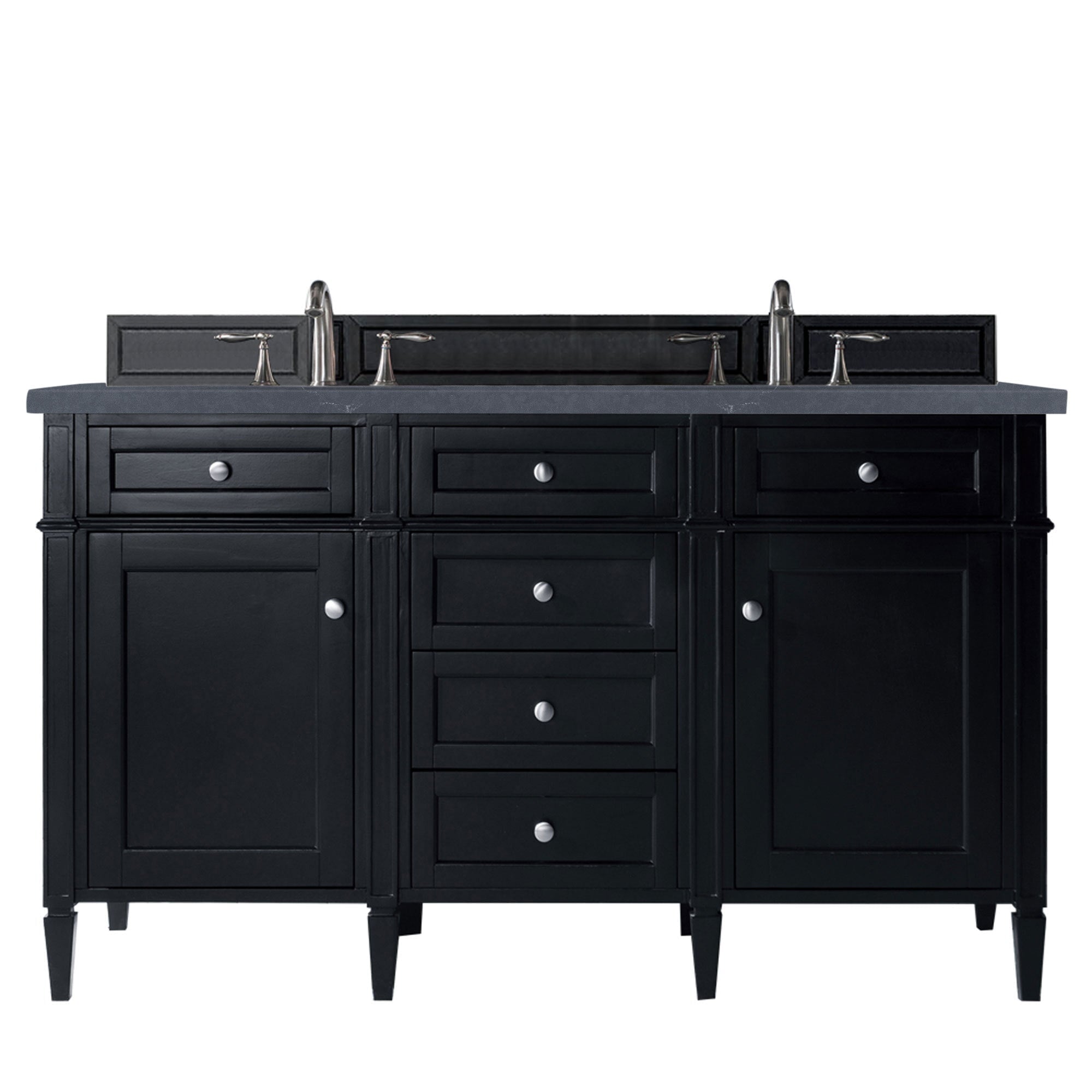 James Martin Vanities - Brittany 60" Double Bathroom Vanity in Black Onyx - 650 - V60D - BKO - 3CSP - Home Luxury USA